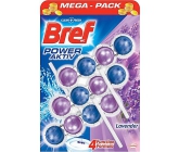 Bref Power Aktiv 4 Formula Levanduľa WC blok pre hygienickú čistotu a sviežosť vašej toalety, farbivá voda 3 x 50 g