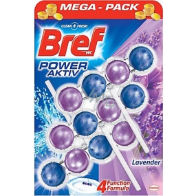 Bref Power Aktiv 4 Formula Levanduľa WC blok pre hygienickú čistotu a sviežosť vašej toalety, farbivá voda 3 x 50 g