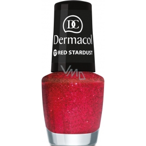 Dermacol Nail Polish with Effect Glitter Touch lak na nechty s efektom 17 Red Stardust 5 ml