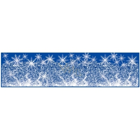 Okenné fólie bez lepidla pruh zamrznutý s dúhovými glitrami vločky 64 x 15 cm