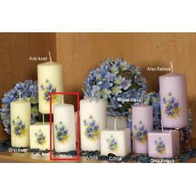 Lima Vôňa Kvetín Fialka vonná sviečka biela s obtiskom valec 40 x 90 mm 1 kus