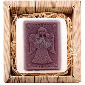 Bohemia Gifts Anjel fialový 3D ručne vyrábané mydlo v krabičke 85 g