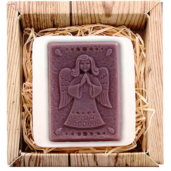 Bohemia Gifts Anjel fialový 3D ručne vyrábané mydlo v krabičke 85 g