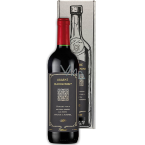 Bohemia Gifts Merlot Krásne narodeniny červené darčekové víno 750 ml
