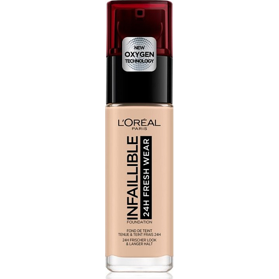 Loreal Paris Infallible 24H Fresh Wear Foundation make-up kryje nedokonalosti, nestiera sa, nevysušuje pleť 025 Rose Ivory 30 ml