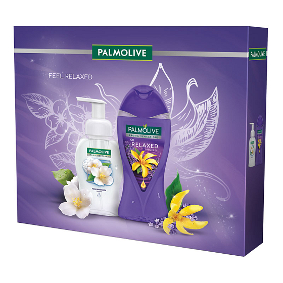Palmolive So Relaxed sprchový gél pre ženy 250 ml + Magic Softness Jasmine penové mydlo na ruky 250 ml, kozmetická sada