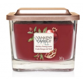 Yankee Candle Holiday Pomegranate - Sviatočné granátové jablko sójová vonná sviečka Elevation strednej sklo 3 knôty 347 g