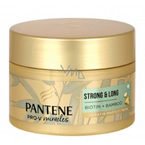 Pantene Strong & Long Bambus a Biotín obnovujúci keratínová maska proti vypadávaniu vlasov 160 ml