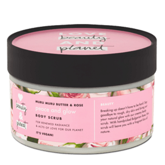 Love Beauty & Planet Murumurské maslo a Ruže telový peeling 250 ml