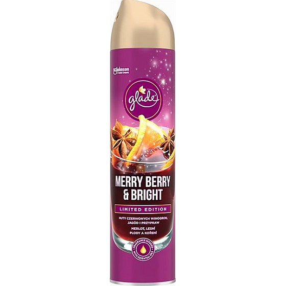 Glade Merry Berry & Bright s vôňou merlotu, lesných plodov a korenín osviežovač vzduchu sprej 300 ml