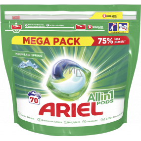 Ariel All in 1 Pods Mountain Spring gélové kapsule na pranie bielizne 70 kusov x 35 ml