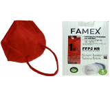 Famex Respirátor ústnej ochranný 5-vrstvový FFP2 tvárová maska červená 10 kusov