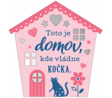 Albi Závesná plaketka domček Mačka 9 x 10 cm