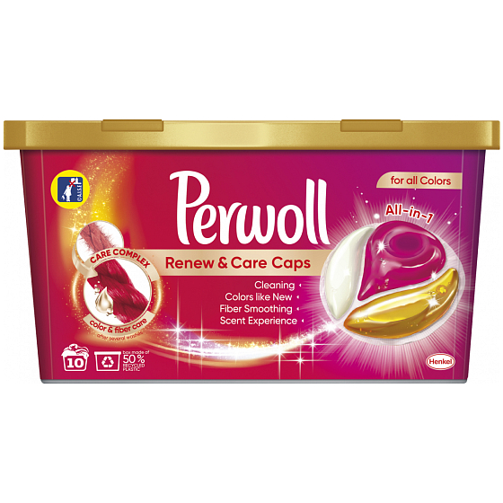 Perwoll Renew & Care Caps kapsuly na pranie farebnej bielizne 10 dávok 145 g