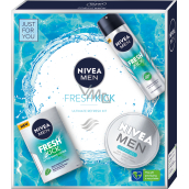 Nivea Men Fresh Kick voda po holení 100 ml + Fresh Kick antiperspirant dezodorant v spreji 150 ml + Fresh Gel krém pre mužov 150 ml, kozmetická sada pre mužov