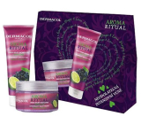 Dermacol Aroma Ritual Hrozno a limetka antistresový sprchový gél 250 ml + Hrozno a limetka antistresový telový peeling 200 g, kozmetická sada pre ženy
