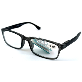 Berkeley Dioptrické okuliare na čítanie +1,5 plastové čierne, čierne pruhy 1 kus MC2248