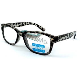 Berkeley dioptrické okuliare na čítanie +2,0 plastové priehľadné čierne bodky 1 kus R4007-20 INfocus