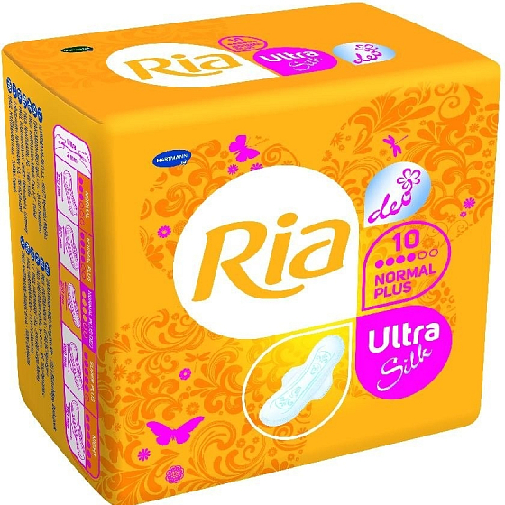 Ria Ultra Silk Normal Plus Deo hygienické vložky 10 kusov