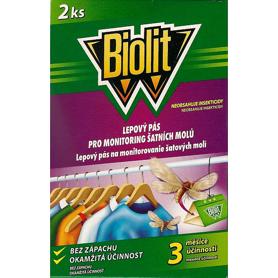 Biolit lepové pás pre monitoring šatníkových molí účinnosť až 3 mesiace 2 kusy