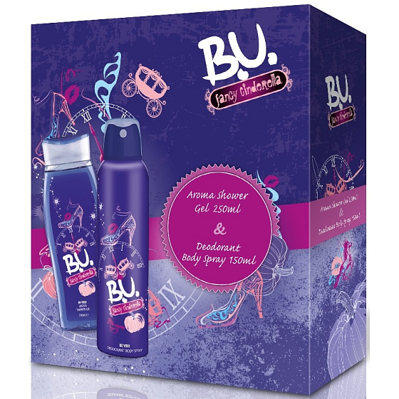 BU Fancy Cinderella dezodorant sprej 150 ml + sprchový gél 250 ml, darčeková sada pre ženy