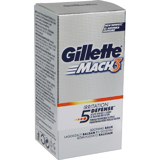 Gillette Mach3 Irritation 5 Defense upokojujúci balzam po holení, pre mužov 100 ml