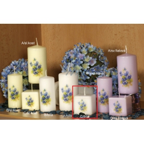 Lima Vôňa Kvetín Fialka vonná sviečka biela s obtiskom kocka 45 x 45 mm 1 kus