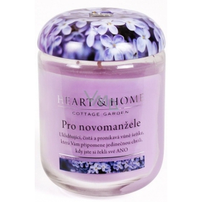 Heart & Home Pre novomanželov Sójová vonná sviečka veľká horí až 70 hodín 310 g