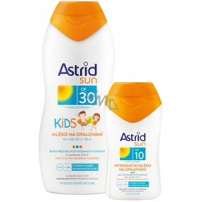 Astrid Sun Kids OF30 mlieko na opaľovanie 200 ml + Sun OF10 Hydratačné mlieko na opaľovanie 100 ml, duopack