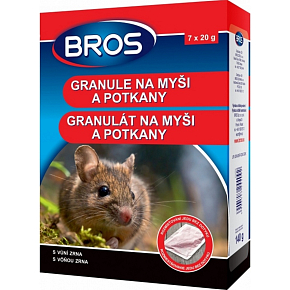 Bros granulát proti myšiam a potkanom, 140 g
