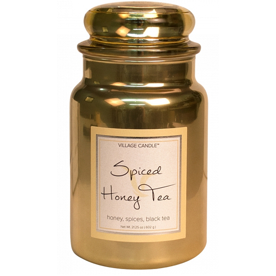 Village Candle Čaj s medom a korením - Spiced Honey Tea vonná sviečka v skle 2 knôty 602 g
