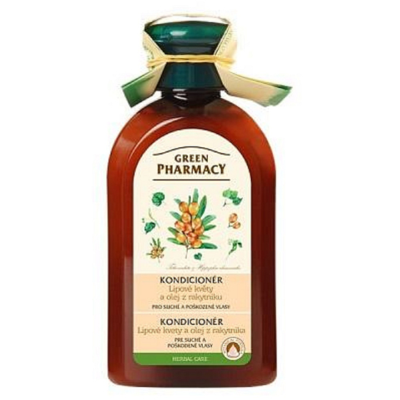 Green Pharmacy Kondicionér s lipovým kvetom a rakytníkovým olejom na suché a poškodené vlasy 300 ml