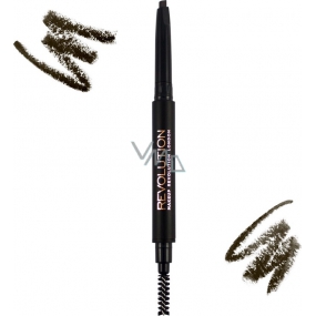 Makeup Revolution Duo Brow Pencil ceruzka na obočie Dark Brown 0,15 g