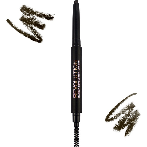 Makeup Revolution Duo Brow Pencil ceruzka na obočie Dark Brown 0,15 g