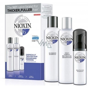 Nioxin System 6 3-fázový systém pre výrazne rednúce prírodné i chemicky ošetrené stredne silné až silné vlasy šampón 300 ml + kondicionér 300 ml + ošetrenie pokožky 100 ml