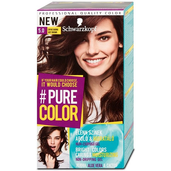 Schwarzkopf Pure Color farba na vlasy 5.0 Hnedá 60 ml