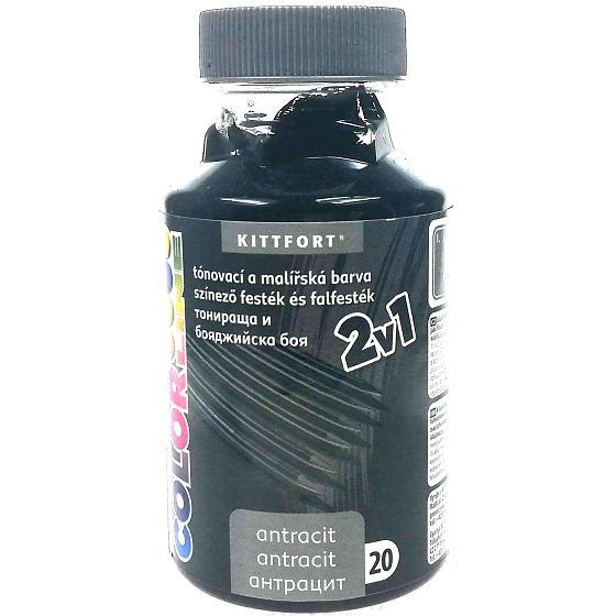 Kittfort Color Line 2v1 tekutá tónovacia a maliarska farba 20 Antracit 350 g