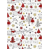 Ditipo Darčekový baliaci papier 70 x 200 cm Vianočný biely Santa sob stromčeky