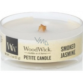 Woodwick Smoked Jasmine - Dymový jazmín vonná sviečka s dreveným knôtom petite 31 g