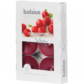 Bolsius Aromatic Wild Cranberry - Divoká brusnica vonné čajové sviečky 6 kusov, doba horenia 4 hodiny
