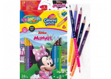 Colorino Pastelky trojhranné Disney Minnie obojstranné 24 farieb