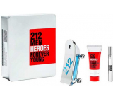 Carolina Herrera 212 Men Heroes toaletná voda pre mužov 90 ml + toaletná voda pre mužov 10 ml + sprchový gél 100 ml, darčeková sada pre mužov