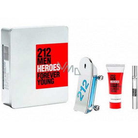 Carolina Herrera 212 Men Heroes toaletná voda pre mužov 90 ml + toaletná voda pre mužov 10 ml + sprchový gél 100 ml, darčeková sada pre mužov