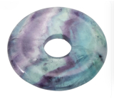 Fluorit Rainbow Donut prírodný kameň 30 mm, kameň géniov