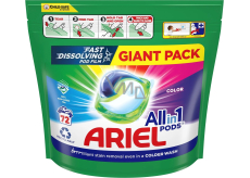 Ariel All-in-1 Pods Farebné gélové kapsuly na farebnú bielizeň 72 ks