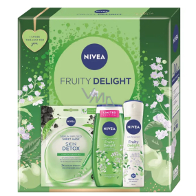 Nivea Fruity Delight detoxikačná textilná maska 1 kus + Nivea Fruity Delight sprchový gél 250 ml + Nivea Fruity Delight antiperspirant sprej 150 ml, kozmetická sada