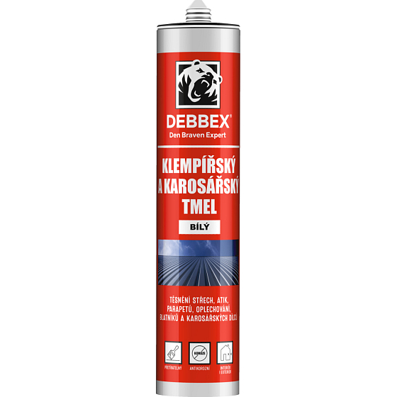 Den Braven Klempársky a karosársky tmel biely, 280 ml
