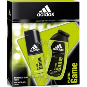 Adidas Pure Game sprchový gél 250 ml + dezodorant sprej 150 ml, pre mužov kozmetická sada