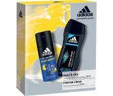 Adidas Cool & Dry 72h Sport Energy antiperspirant deodorant sprej pre mužov 150 ml + Intense Clean sprchový gél a šampón pre normálne vlasy pre mužov 200 ml, kozmetická sada