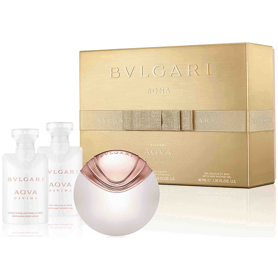 Bvlgari Aqva Divina toaletná voda pre ženy 40 ml + telové mlieko 40 ml + sprchový gél 40 ml, darčeková sada